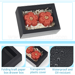 Складные ящики для бумаги с прозрачной пластиковой крышкой&nbsp;CON-WH0095-68B-04