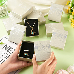 12 шт. подарочные коробки для хранения украшений из бумаги с бантом&nbsp;CBOX-TA0001-14F