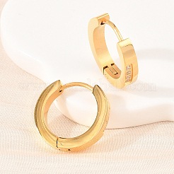 Серьги-кольца из нержавеющей стали 304 с прозрачным кубическим цирконием&nbsp;EJEW-L307-12G-01