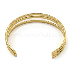 Многорядные открытые браслеты-манжеты из нержавеющей стали 202 с вакуумным покрытием PVD для женщин&nbsp;BJEW-M317-07E-G