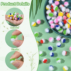 100шт. 5-х цветный полиэстеровый помпон-шар&nbsp;DIY-SC0031-42