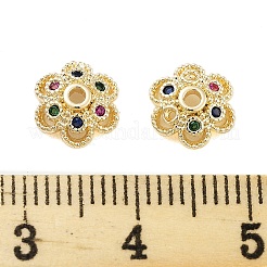 Цветочные латунные колпачки из циркония&nbsp;KK-S379-16G-A