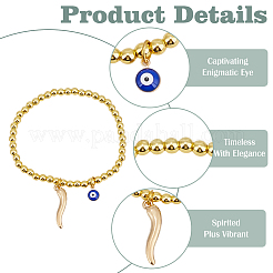 2 шт. браслеты с подвесками из нержавеющей стали&nbsp;BJEW-ME0001-07