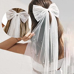 Фаты из полиэстера с бантом&nbsp;AJEW-WH20067-066P