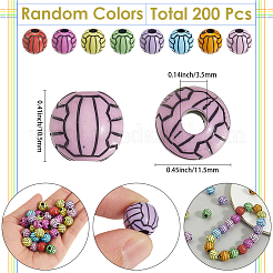 200 шт. Непрозрачные акриловые бусины&nbsp;OACR-SP0001-63