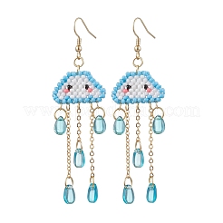 Серьги-подвески в форме облака и капли из нержавеющей стали 304&nbsp;EJEW-MZ00387