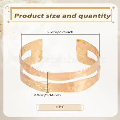 1 шт. оцинкованные железные открытые браслеты-манжеты для женщин&nbsp;BJEW-LP0015-22