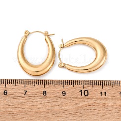 Массивные овальные серьги-кольца из нержавеющей стали 304 с ионным покрытием (IP) для женщин&nbsp;EJEW-F283-08G-1