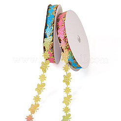 20 ярд кружевной отделки из полиэстера с цветком малана и бабочкой&nbsp;OCOR-TAC0016-18H