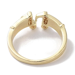 Латунные микро проложить манжеты кольца кубического циркония&nbsp;RJEW-G310-10G