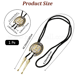 Ожерелья из сплава ковбойский вестерн с подвеской в виде буквы «боло»&nbsp;NJEW-WH20014-02H