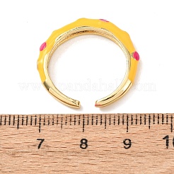 Латунные эмалированные манжеты с открытыми кольцами&nbsp;RJEW-P183-06G-M