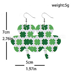 Серьги-подвески из искусственной кожи ко Дню Святого Патрика&nbsp;FS-WG4E1C6-01