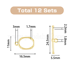 12 комплект латунных застежек-тоглов&nbsp;KK-HY0001-06