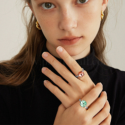 1 шт регулируемые кольца для пальцев из стерлингового серебра с родиевым покрытием&nbsp;STER-BC0002-02P