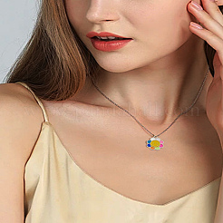 30шт 5 цвета сплава эмалевые подвески&nbsp;ENAM-LP0002-17