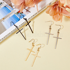 3 шт. двухцветные серьги-подвески из нержавеющей стали EJEW-FI0003-04