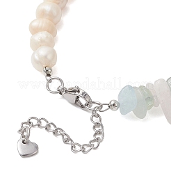 Браслеты с подвесками в виде сердца из нержавеющей стали 304&nbsp;BJEW-JB13361-02