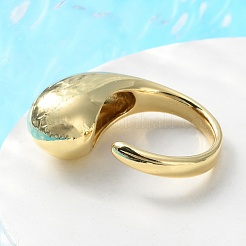 Латунная каплевидная открытая манжета с покрытием для стойки для женщин&nbsp;X-RJEW-A016-03G