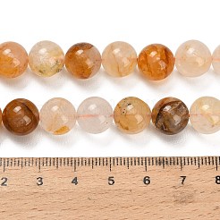 Натуральный желтый гематоидный кварц/золотые целебные кварцевые бусины нити&nbsp;G-F820-K03-10mm