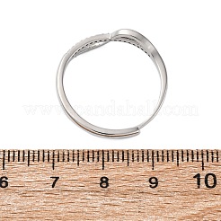 Кольца для женщин с микропаве из латуни и прозрачными кубическими цирконами&nbsp;RJEW-S624-02P