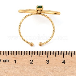 Кольца-манжеты из нержавеющей стали 304 с микропаве из кубического циркония&nbsp;RJEW-D310-04G