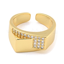 Широкое открытое кольцо-манжета с прозрачным кубическим цирконием&nbsp;RJEW-L121-008G