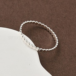 925 плоские серебряные кольца с бусинами для женщин&nbsp;RJEW-NH0002-01D-S