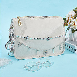 Латунные цепочки и акриловые бусины двухслойные декоративные цепочки-банты для сумочки&nbsp;HJEW-NB00281