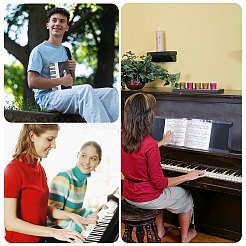 6-страничная папка с нотами для фортепиано из полипропилена&nbsp;AJEW-WH0609-433