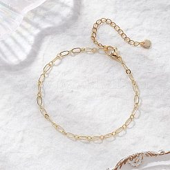 Браслеты из латунных цепей Фигаро для женщин&nbsp;BJEW-JB12575