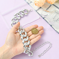 1 шт. алюминиевая толстая кубинская цепочка-чокер ожерелья для женщин&nbsp;NJEW-SP0001-11P