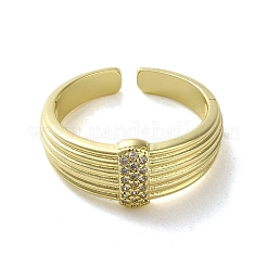 Открытая латунь с кольцами из циркония&nbsp;RJEW-B057-07G