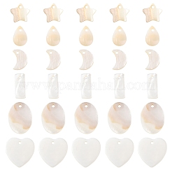 60шт 6 стиля подвески из натуральных пресноводных ракушек&nbsp;SHEL-YW0001-21