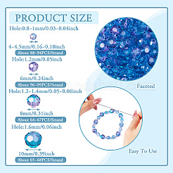 4 нити 4 стиля прозрачные стеклянные бусины с покрытием для выпечки&nbsp;DGLA-TA0001-32B