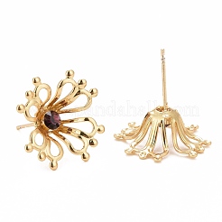 Серьги-гвоздики с кубическим цирконием&nbsp;EJEW-I265-11G