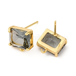 Латунные прямоугольные серьги&nbsp;KK-P325-50G