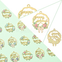 24шт 6 стиля подвески из сплава с эмалью&nbsp;ENAM-YW0004-89