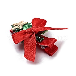 Рождественская тема ткань фетр ткань заколка для волос аллигатор&nbsp;OHAR-R100-01C