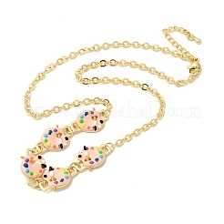 Латунь эмаль кулон ожерелья&nbsp;NJEW-B157-07G-02