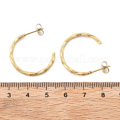 Серьги-гвоздики из нержавеющей стали 304 в форме буквы С&nbsp;EJEW-R017-02G-03