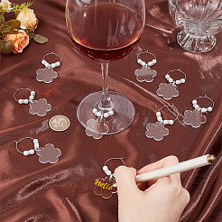 24 шт. подвески в виде цветка из акрила для бокала вина&nbsp;HJEW-BC00037