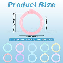 250 шт. 10-цветный пластиковый переплет в форме сердца с отрывными листами на кольцах&nbsp;FIND-CP0003-20A