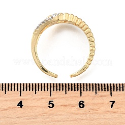 Регулируемые манжетные кольца с микропаве из кубического циркония из латуни&nbsp;RJEW-D313-08PG