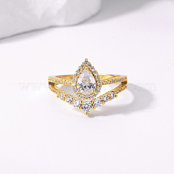 Латунные кольца с микропаве из кубического циркония&nbsp;IQ6889-3