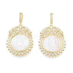 Латунные микропаве прозрачные подвески с фианитом KK-N227-135