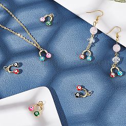 10шт 5 цвета латунные подвески с эмалью&nbsp;KK-NB0001-49G