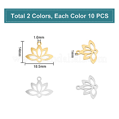 20 шт. подвески из нержавеющей стали 201 двух цветов&nbsp;STAS-UN0048-74