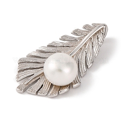 Подвески из стерлингового серебра 925 пробы с родиевым покрытием и натуральными ракушками STER-C009-12P