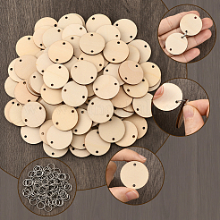 100 шт. неокрашенных необработанных деревянных звеньев&nbsp;DIY-SP0005-50